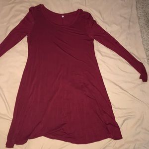 Red long sleeve dress